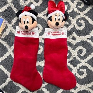 Disney Red and White Mickey and Minnie Christmas Stockings